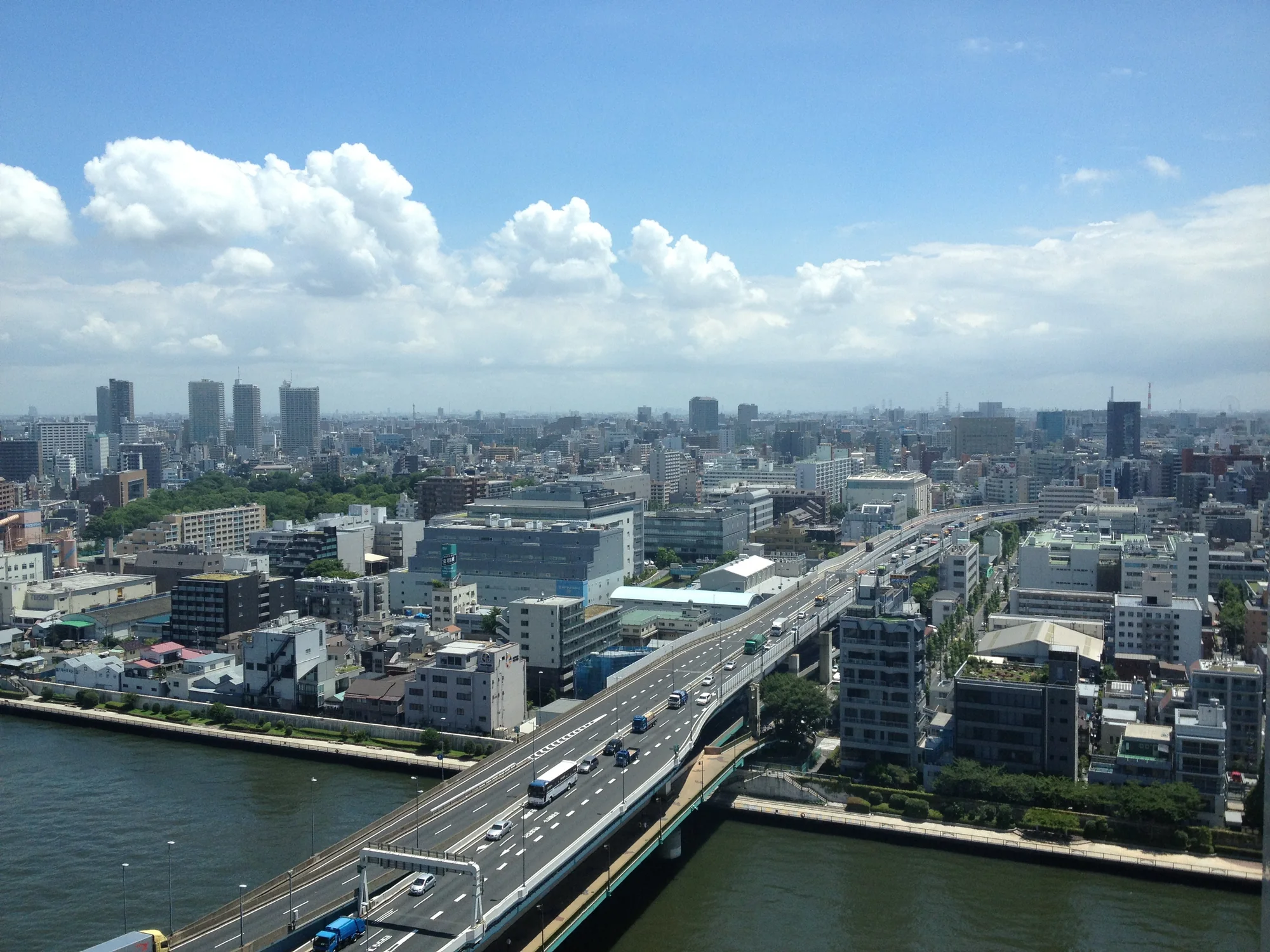 佐賀一丁目と二丁目の間を通る都道の街路景観