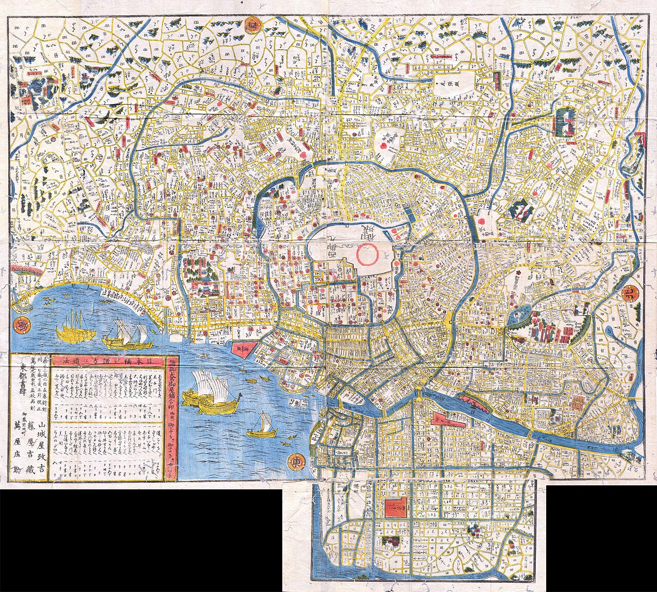 1849年頃の江戸の木版地図