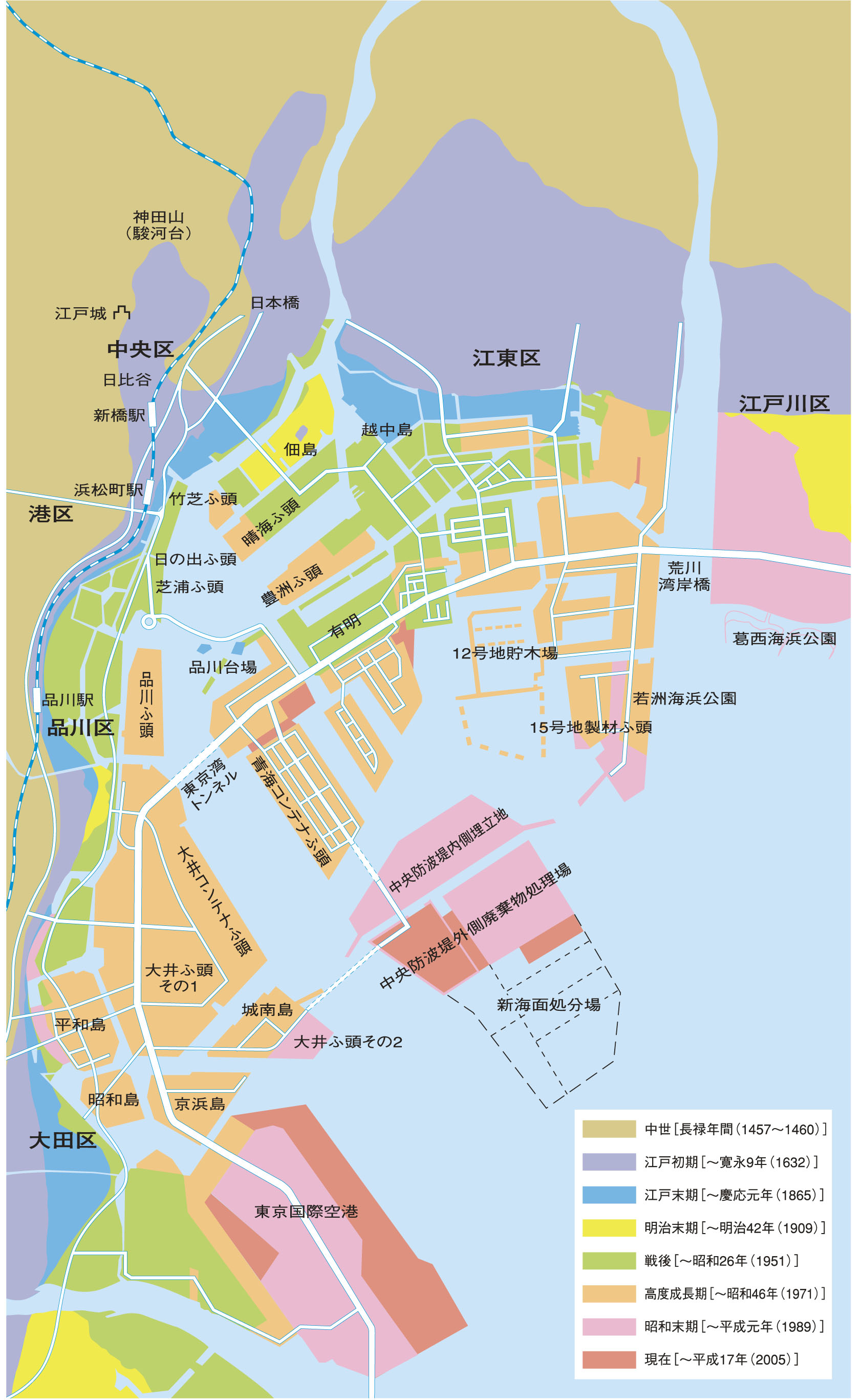 東京港変遷資料内の埋立図