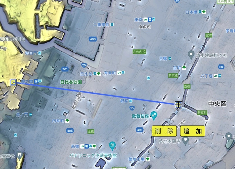 江戸前島と入江の位置関係図