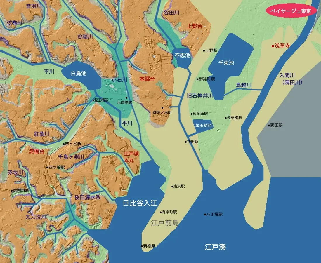 1590年頃の入江と低地