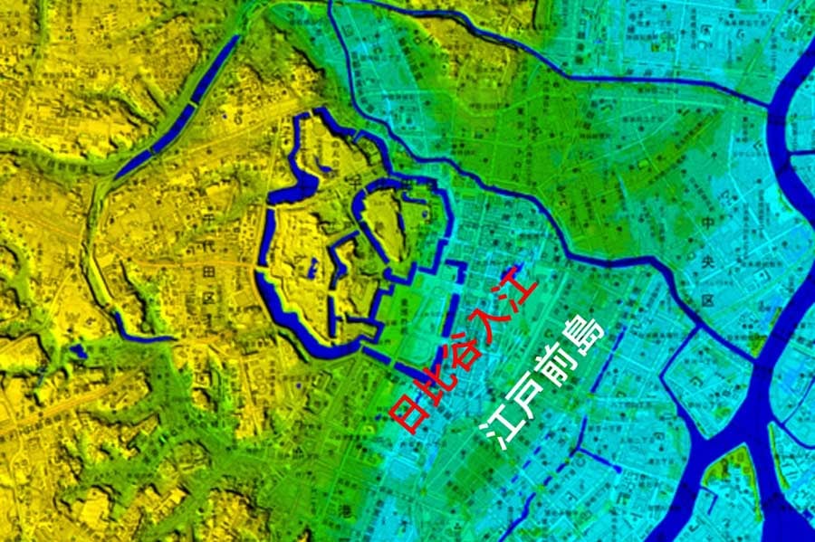 東京都区部のデジタル標高地形図で見る低地