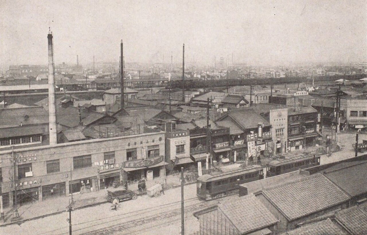 1930年頃、錦糸堀から深川方面を望む