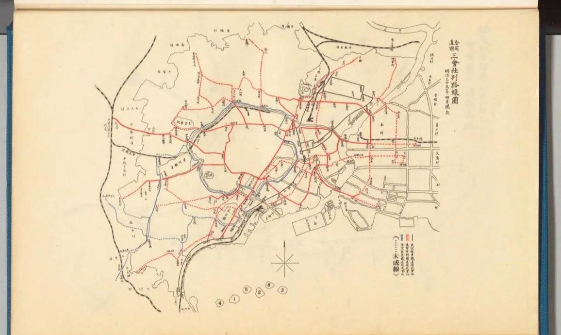 1906年頃の東京の電車路線図
