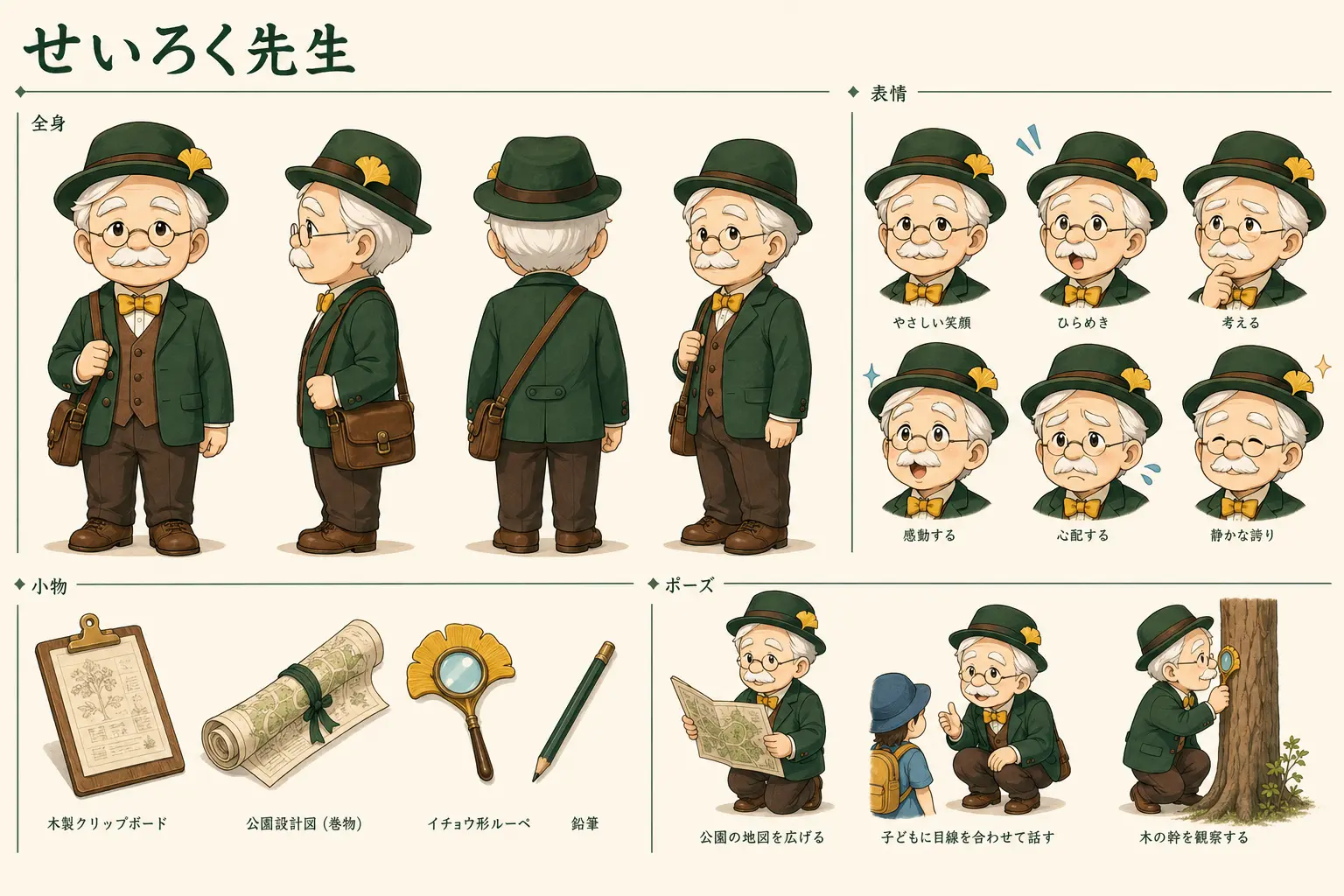 本多静六をモチーフにした公園博士のオリジナルキャラクター