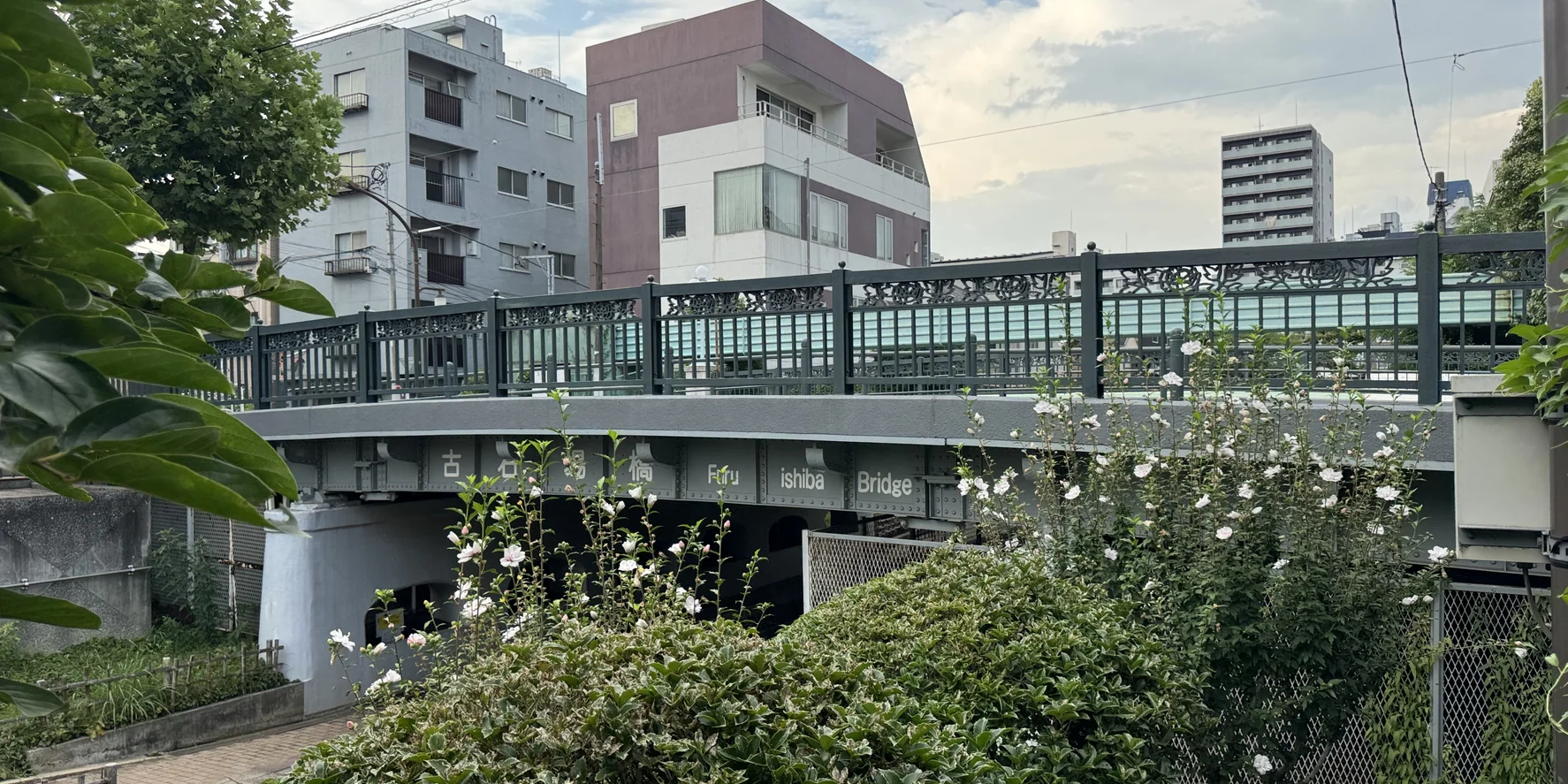 水辺と牡丹の散歩道を表現したAIイメージ