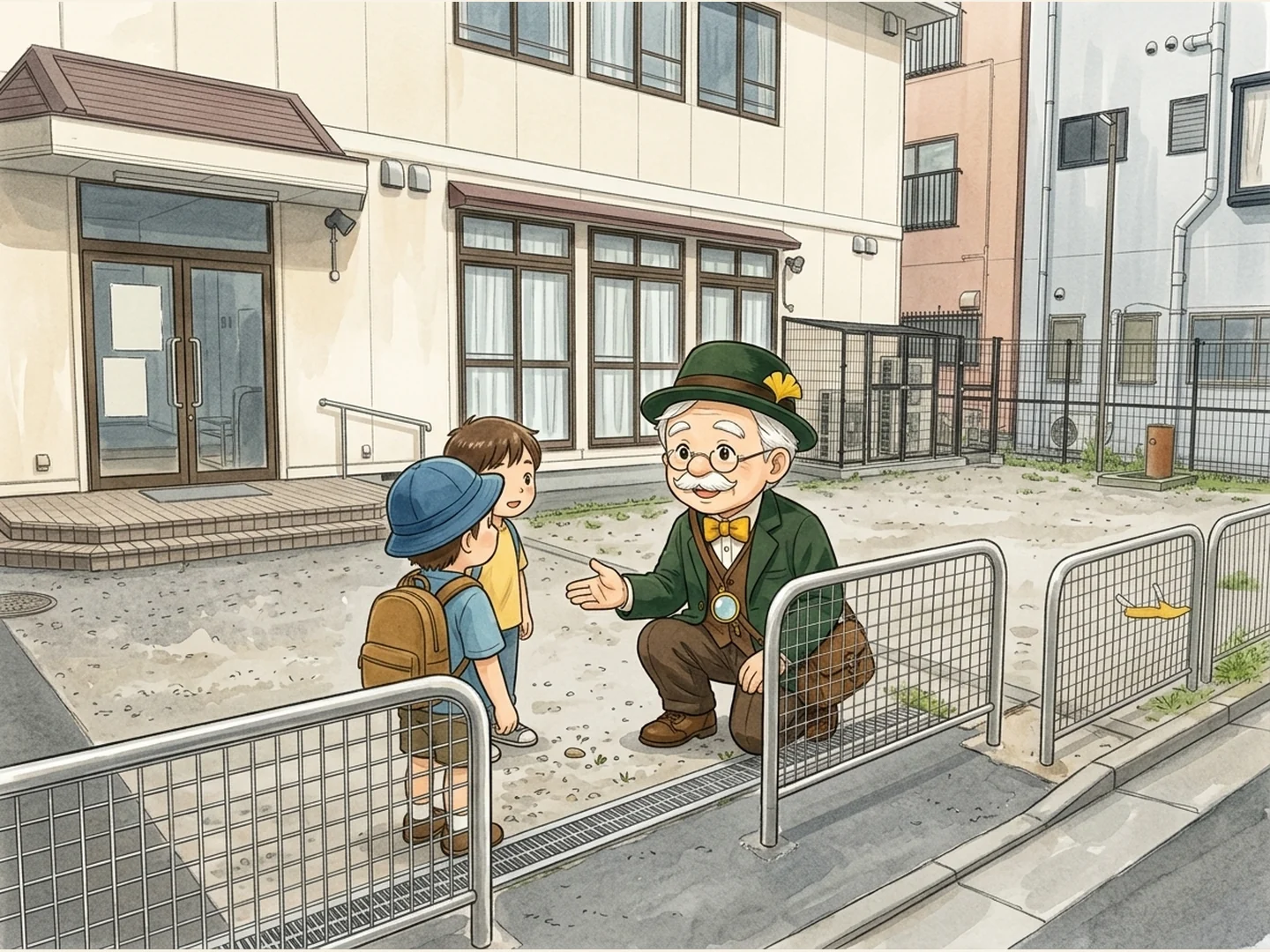 本多静六先生の1 POINT。せいろく先生がこの公園を案内している