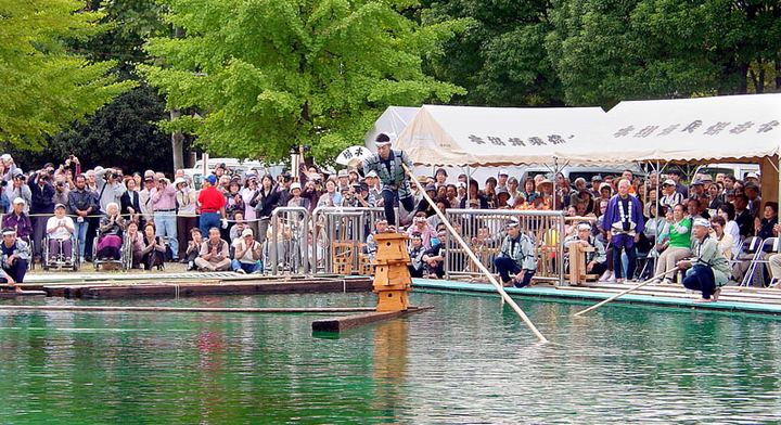 木場公園イベント池での角乗披露